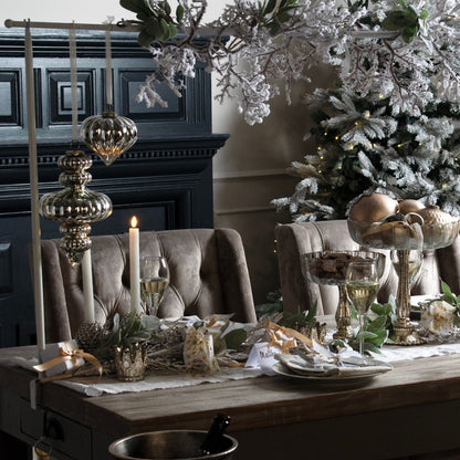 The Noel Collection Antique Silver Large Vallupe Bauble Elegance - Darlington's Décor