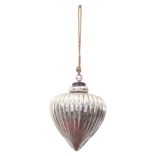 The Noel Collection Antique Silver Large Vallupe Bauble Elegance - Darlington's Décor