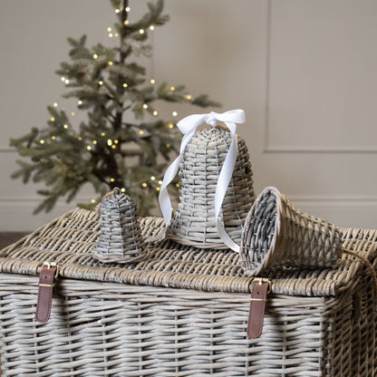 The Noel Collection Large Wicker Bell Decoration Charm - Darlington's Décor