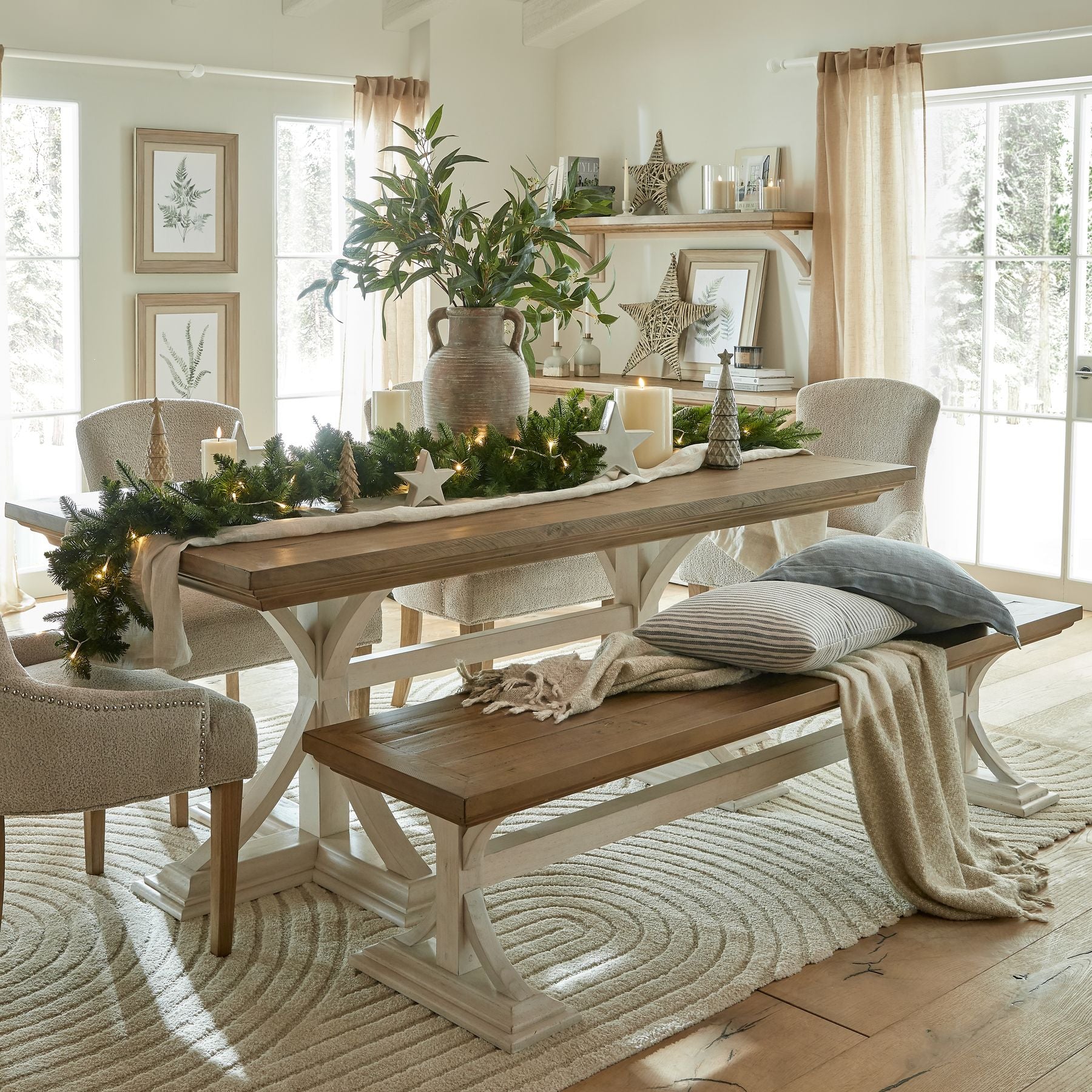 The Noel Collection Large Wicker Star Decoration Centerpiece - Darlington's Décor