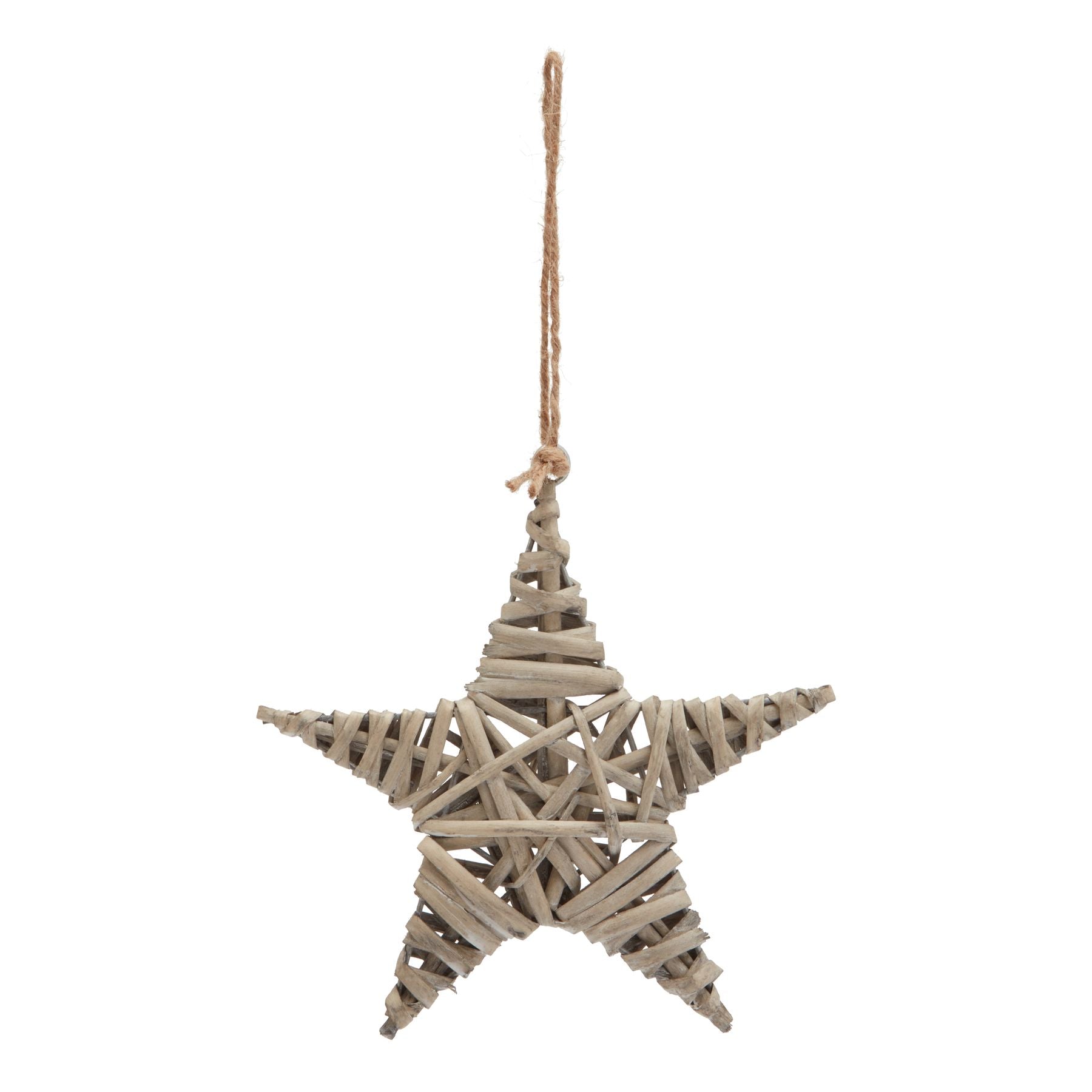 The Noel Collection Medium Wicker Star Decoration Charm - Darlington's Décor