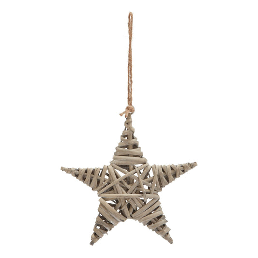 The Noel Collection Medium Wicker Star Decoration Charm - Darlington's Décor