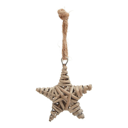 The Noel Collection Small Wicker Star Decoration Charm - Darlington's Décor