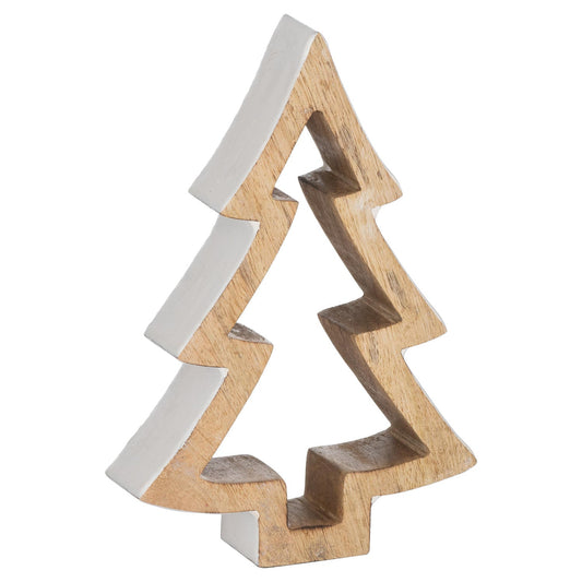 The Noel Collection Snowy Standing Wooden Tree Decor - Darlington's Décor