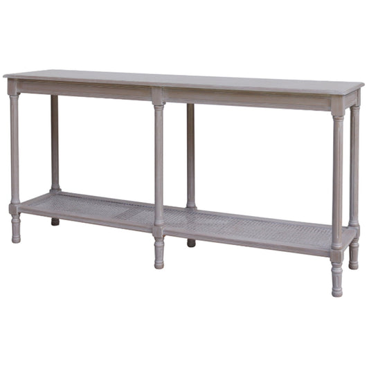 Elegant Large Console Table with Handwoven Rattan for Serenity - Darlington's Décor