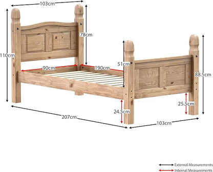Vida Designs - Corona Double Bed Frame in Beige Pine - Darlington's Décor
