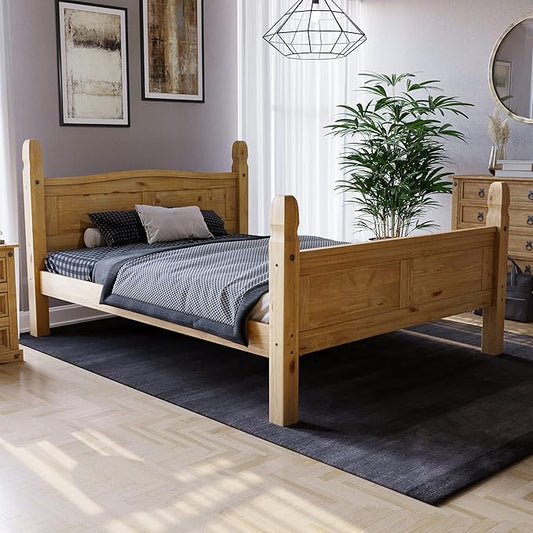 Vida Designs - Corona Double Bed Frame in Beige Pine - Darlington's Décor