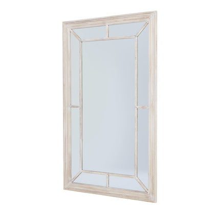 Washed Wood Framed Window Mirror for Rustic Charm - Darlington's Décor