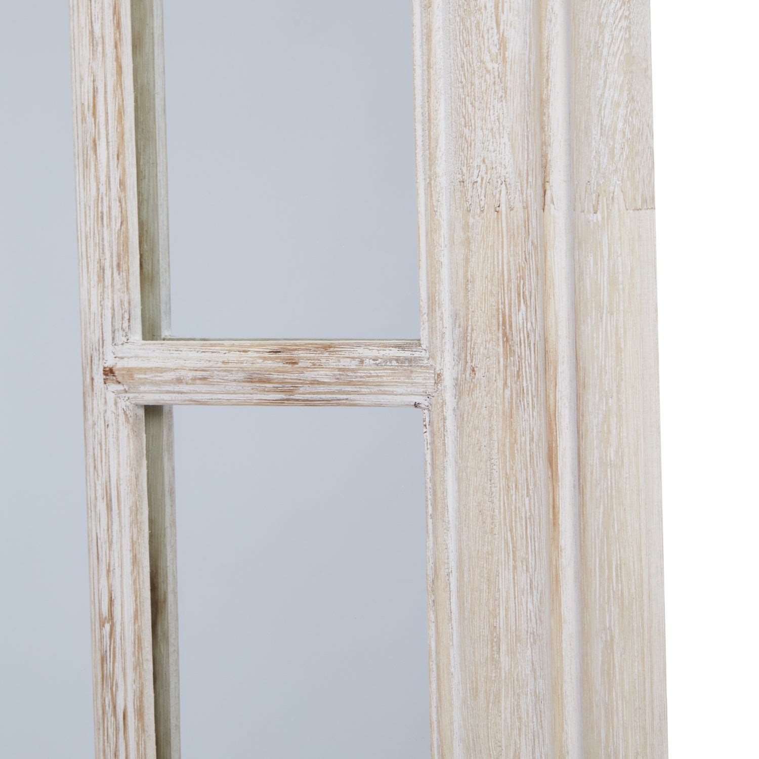 Washed Wood Framed Window Mirror for Rustic Charm - Darlington's Décor