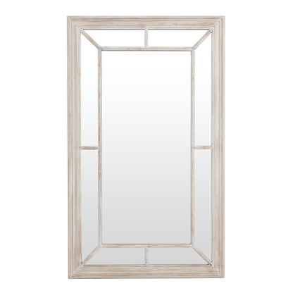 Washed Wood Framed Window Mirror for Rustic Charm - Darlington's Décor