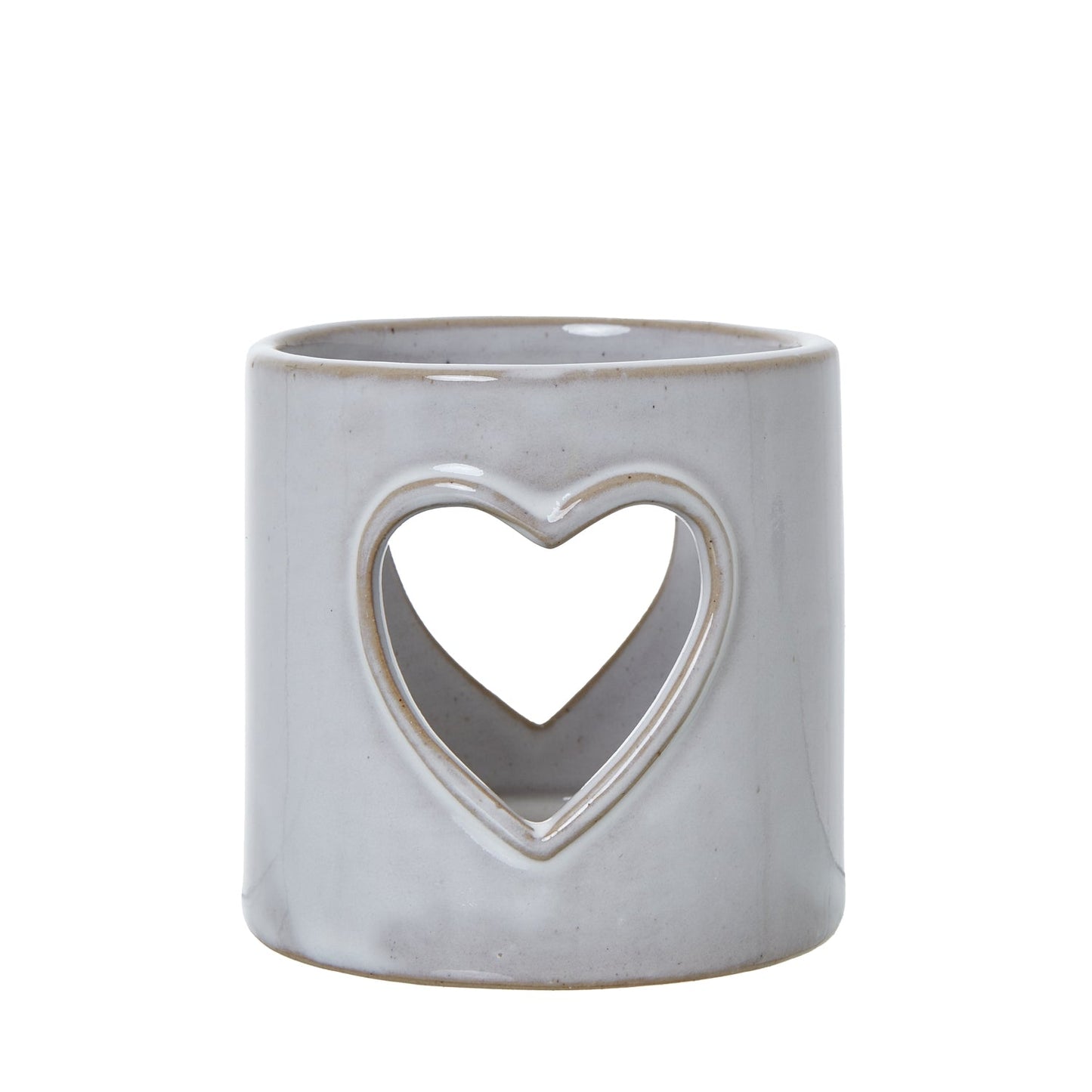 White Ceramic Heart Cut - Out Tealight Holder for Romance - Darlington's Décor