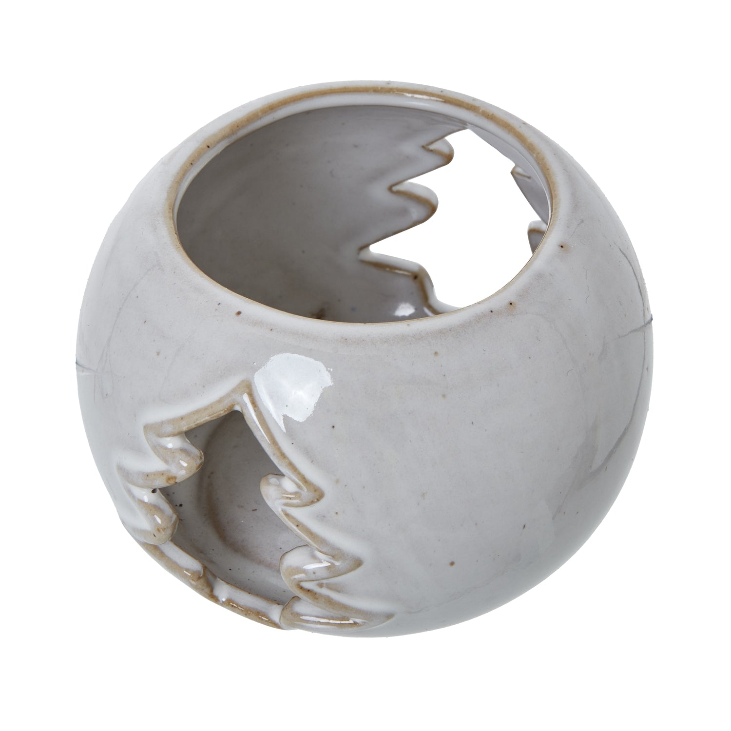 White Ceramic Tree Cut - Out Round Tealight Holder for Modern Decor - Darlington's Décor