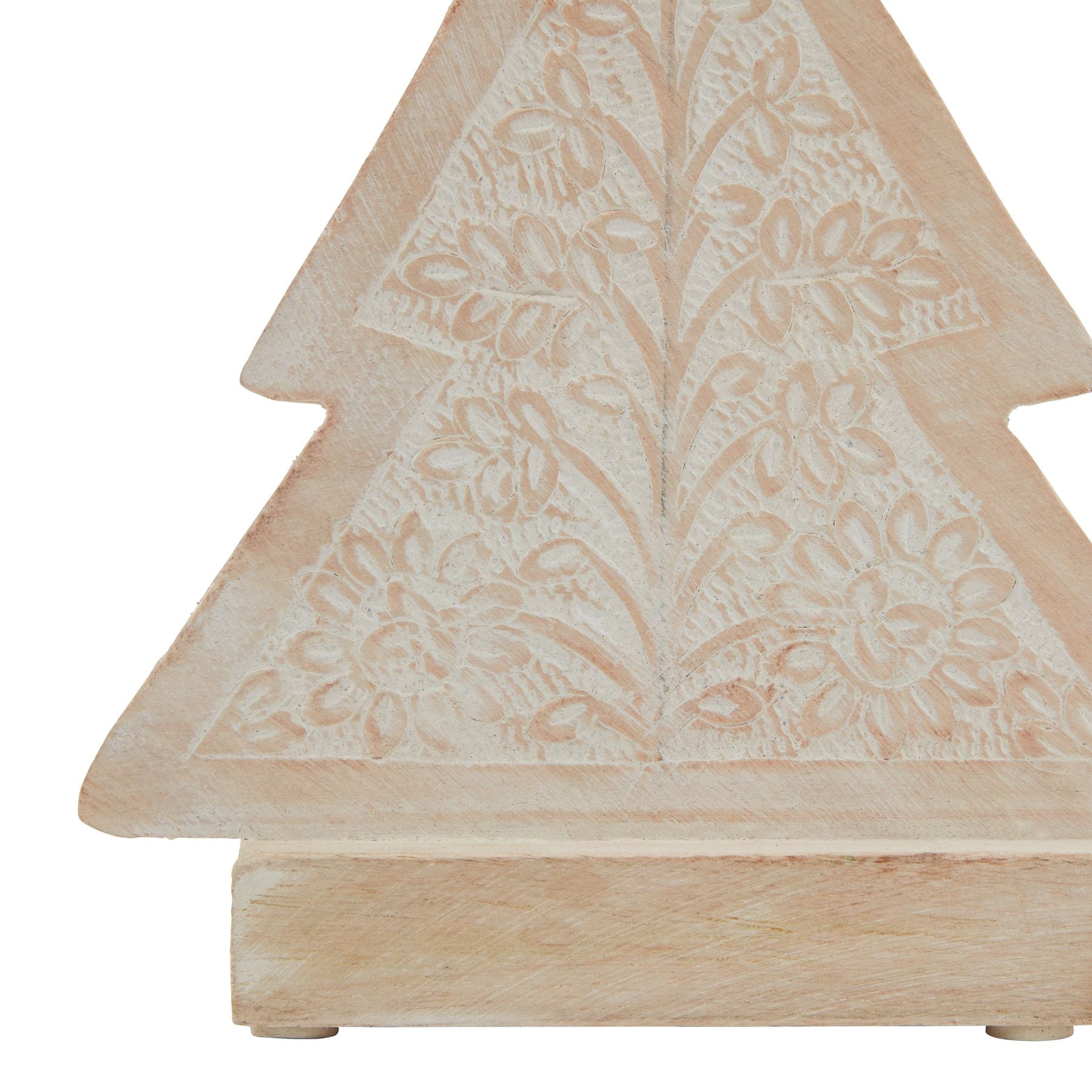 White Wash Collection Wooden Patterned Decorative Tree Accent - Darlington's Décor