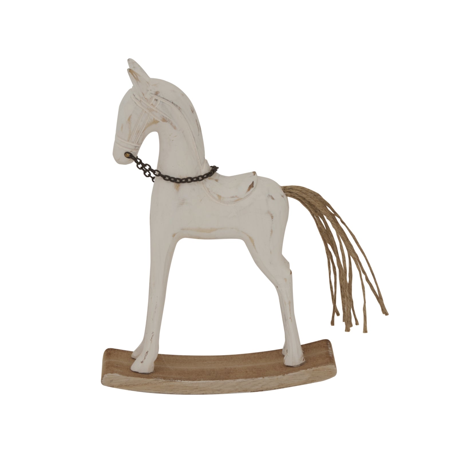 Whitewashed Rustic Rocking Horse for Timeless Décor - Darlington's Décor