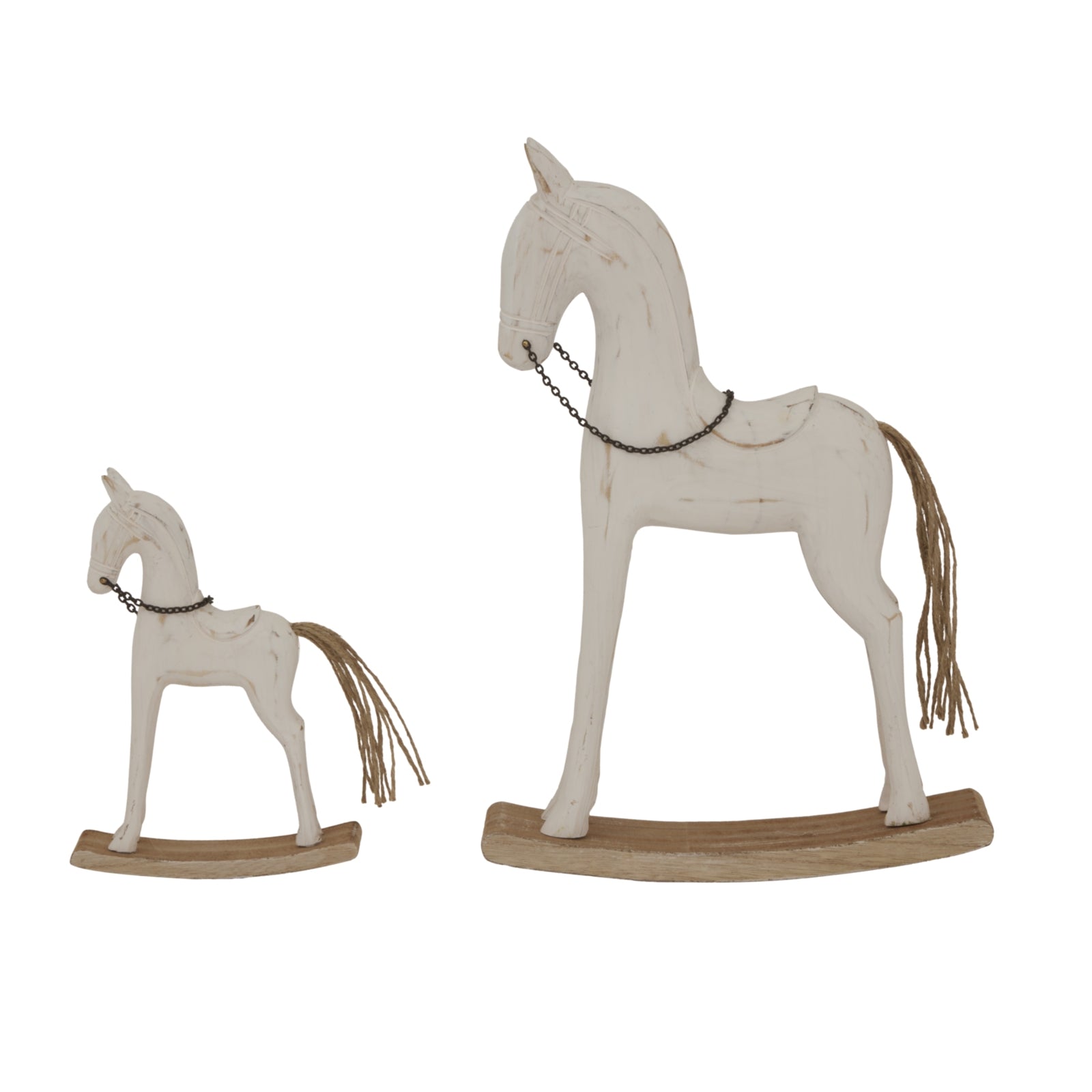 Whitewashed Rustic Rocking Horse for Timeless Décor - Darlington's Décor