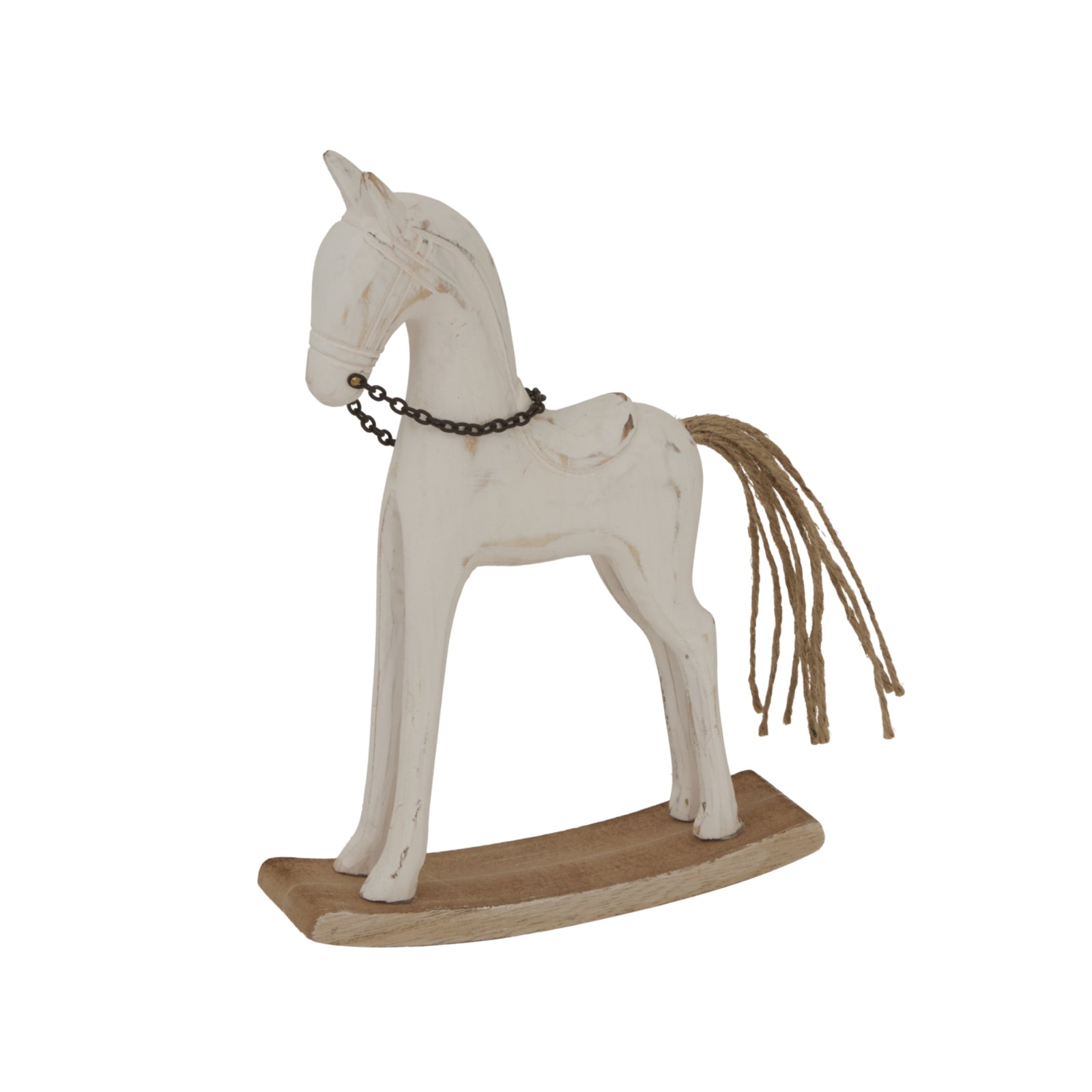 Whitewashed Rustic Rocking Horse for Timeless Décor - Darlington's Décor