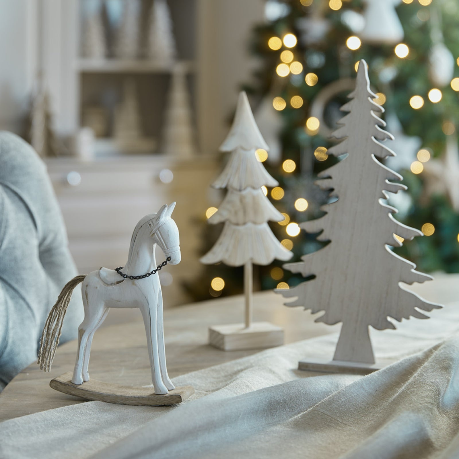 Whitewashed Rustic Rocking Horse for Timeless Décor - Darlington's Décor