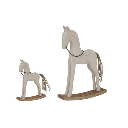 Whitewashed Rustic Rocking Horse for Timeless Décor - Darlington's Décor