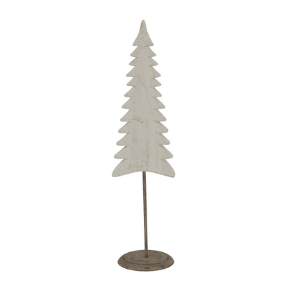 Whitewashed Tall Tree On Stand for Serene Interiors - Darlington's Décor