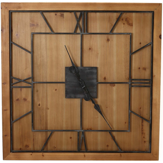 Williston Square Wooden Wall Clock for Timeless Elegance - Darlington's Décor
