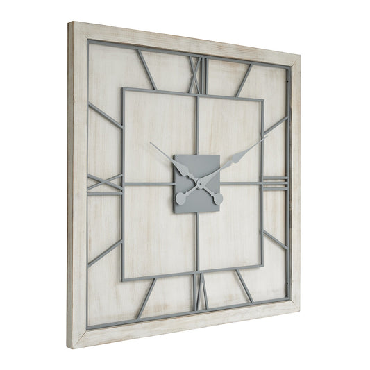 Williston White Square Large Wall Clock with Roman Numerals - Darlington's Décor
