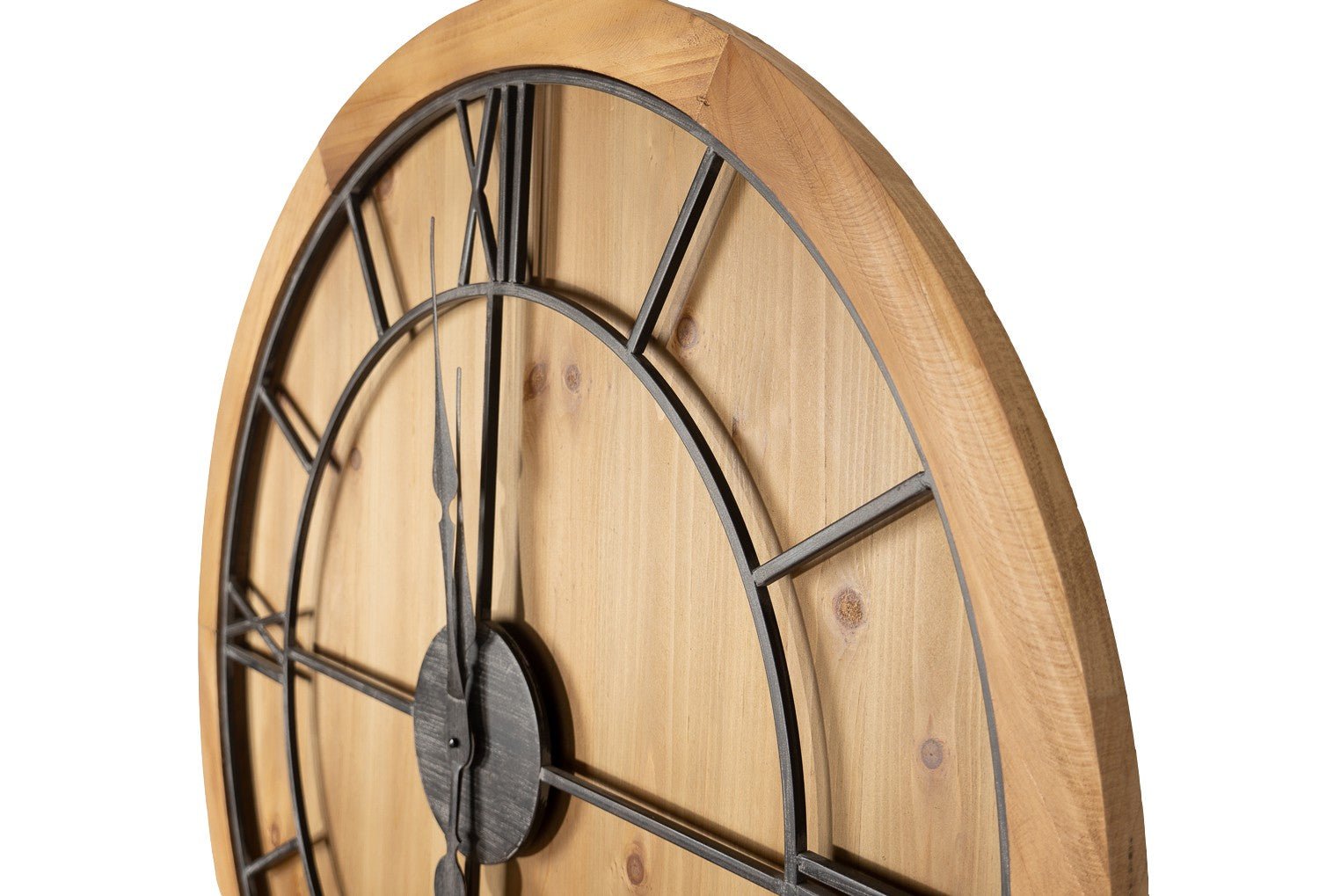 Williston Wooden Wall Clock with Gray Roman Numerals - Darlington's Décor